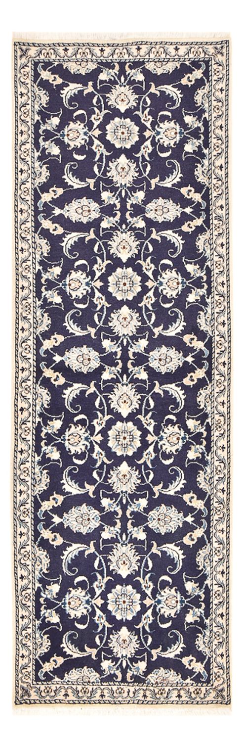 Tapis de couloir Tapis persan - Nain - 241 x 79 cm - bleu foncé