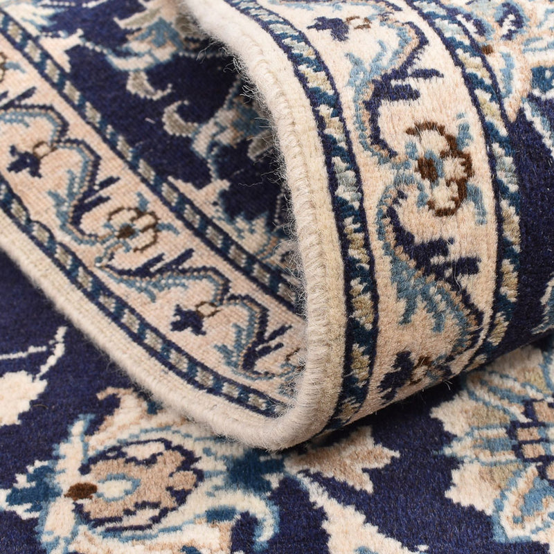Tapis de couloir Tapis persan - Nain - 241 x 79 cm - bleu foncé