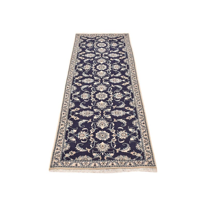 Tapis de couloir Tapis persan - Nain - 241 x 79 cm - bleu foncé