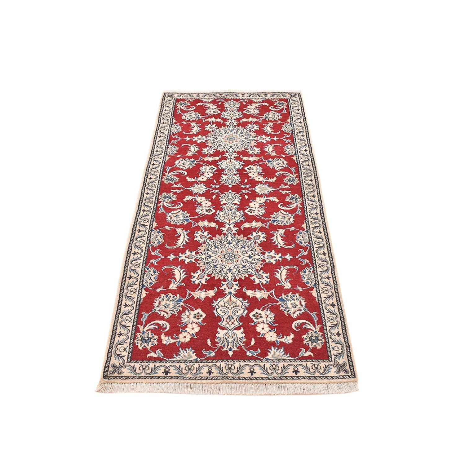 Tapis de couloir Tapis persan - Nain - 208 x 79 cm - rouge