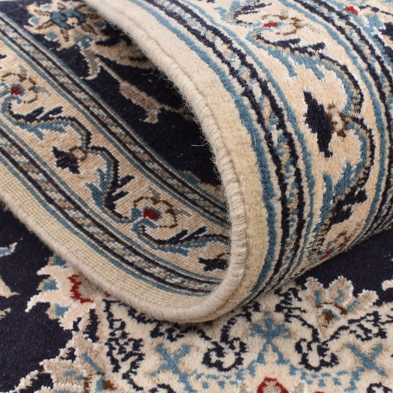Tapis de couloir Tapis persan - Nain - 206 x 77 cm - bleu foncé