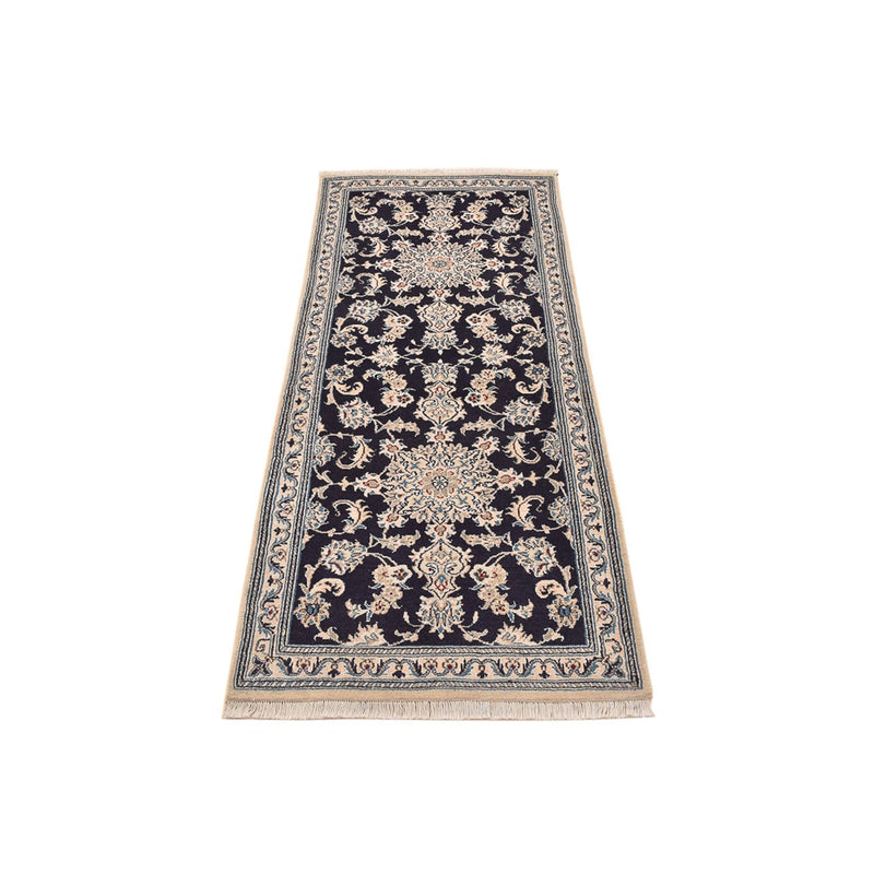 Tapis de couloir Tapis persan - Nain - 206 x 77 cm - bleu foncé