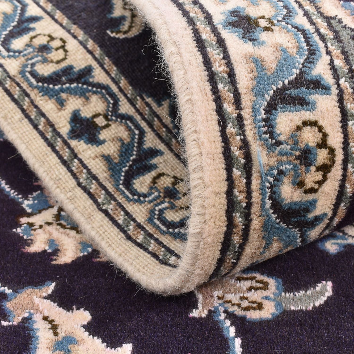 Tapis de couloir Tapis persan - Nain - 200 x 78 cm - bleu foncé
