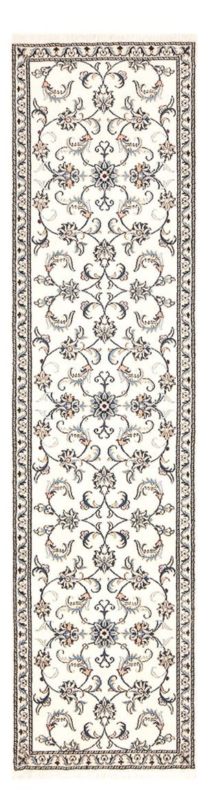 Tapis de couloir Tapis persan - Nain - 298 x 78 cm - blanc
