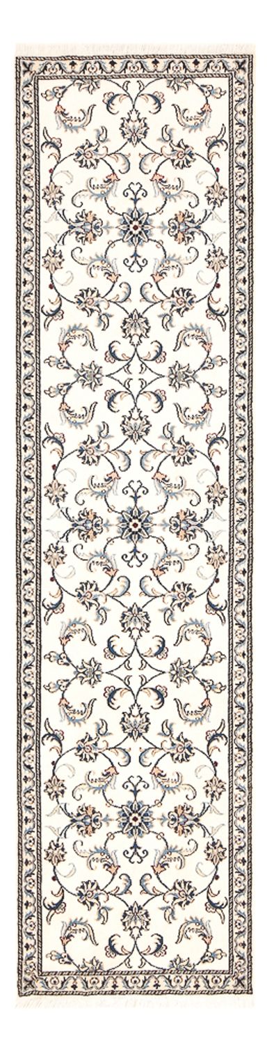 Tapis de couloir Tapis persan - Nain - 298 x 78 cm - blanc
