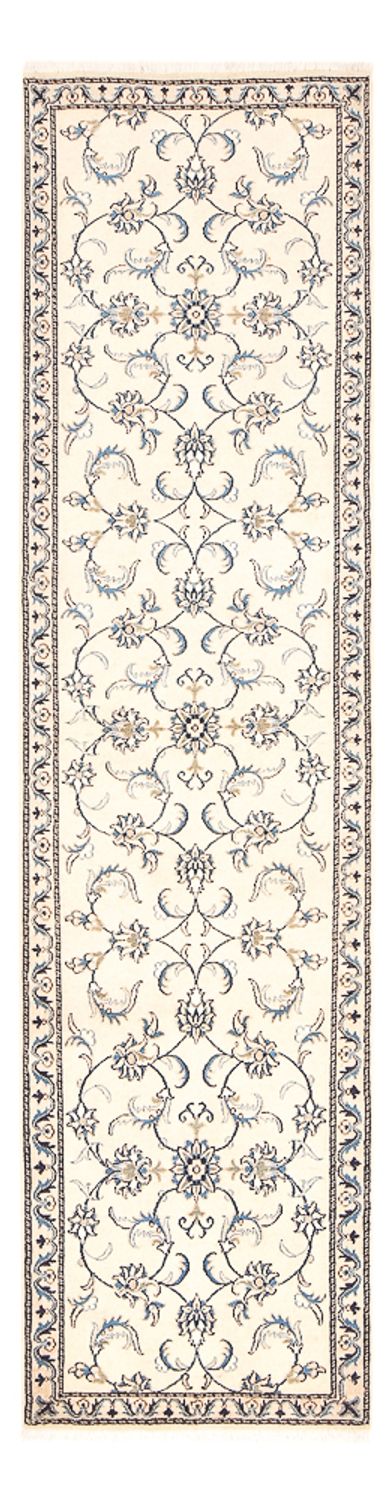 Tapis de couloir Tapis persan - Nain - 307 x 78 cm - blanc