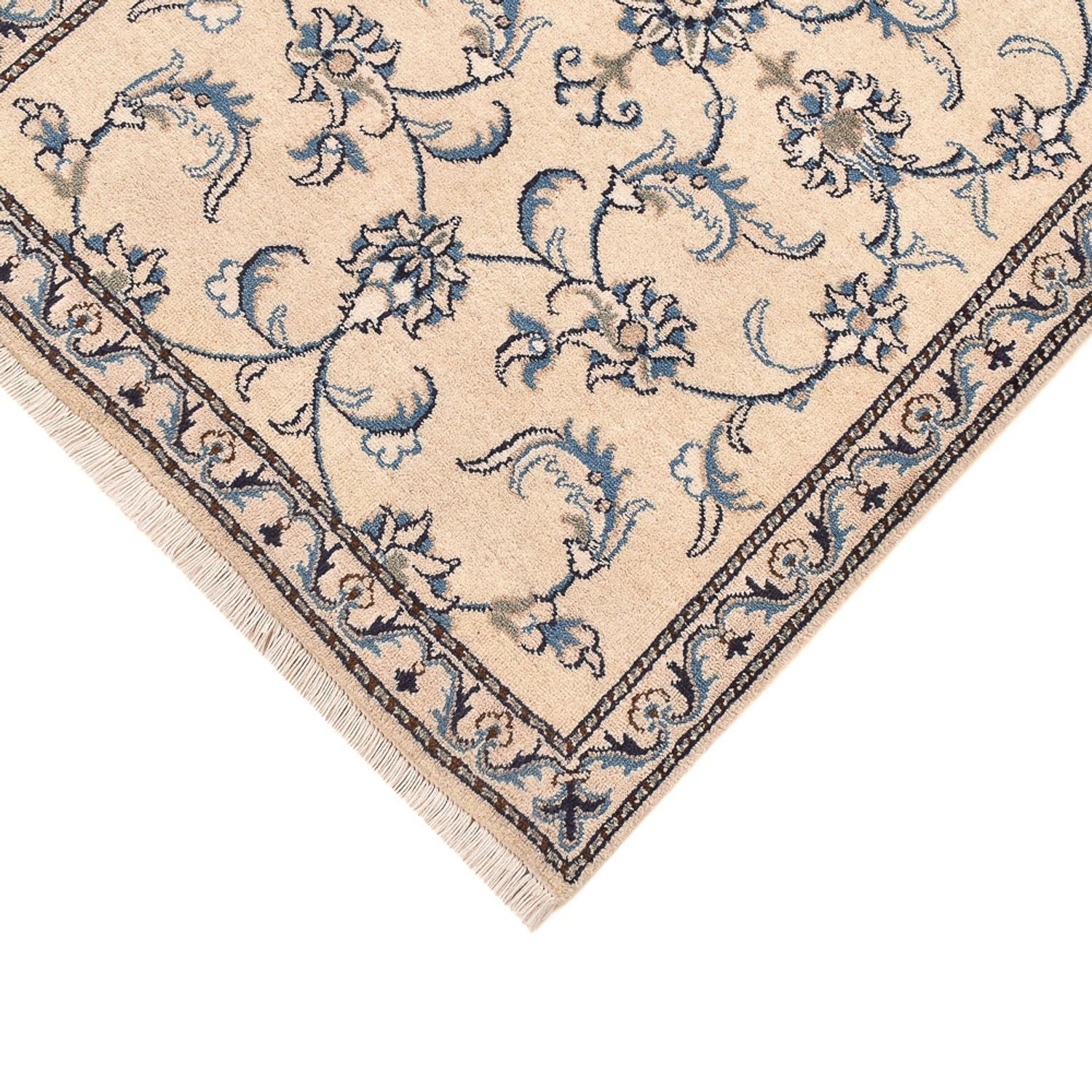 Tapis de couloir Tapis persan - Nain - 307 x 78 cm - blanc