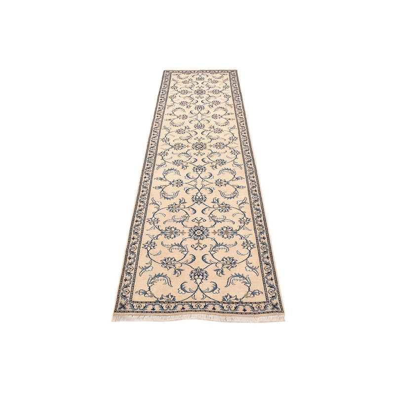 Tapis de couloir Tapis persan - Nain - 307 x 78 cm - blanc