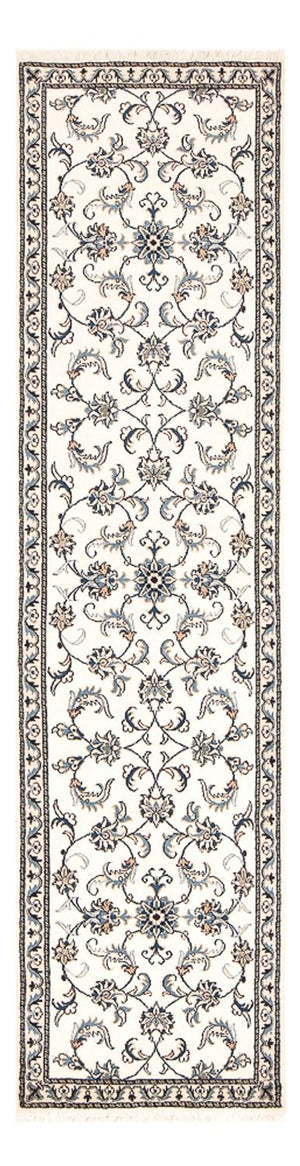 Tapis de couloir Tapis persan - Nain - 289 x 77 cm - blanc