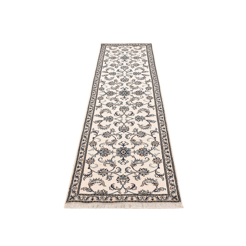 Tapis de couloir Tapis persan - Nain - 289 x 77 cm - blanc