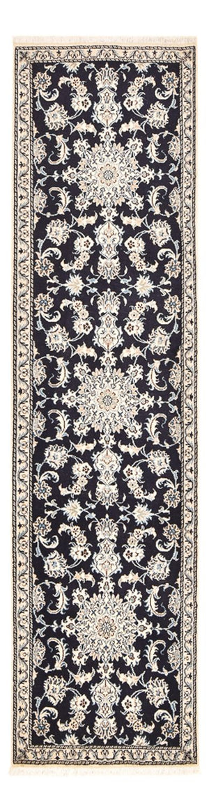 Tapis de couloir Tapis persan - Nain - 292 x 78 cm - bleu foncé