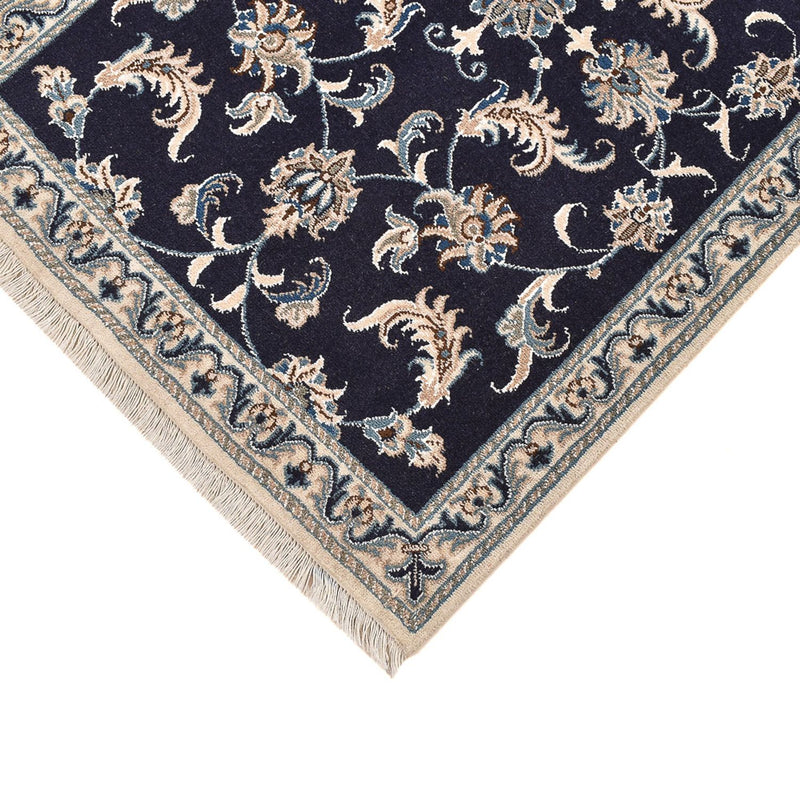 Tapis de couloir Tapis persan - Nain - 298 x 78 cm - bleu foncé