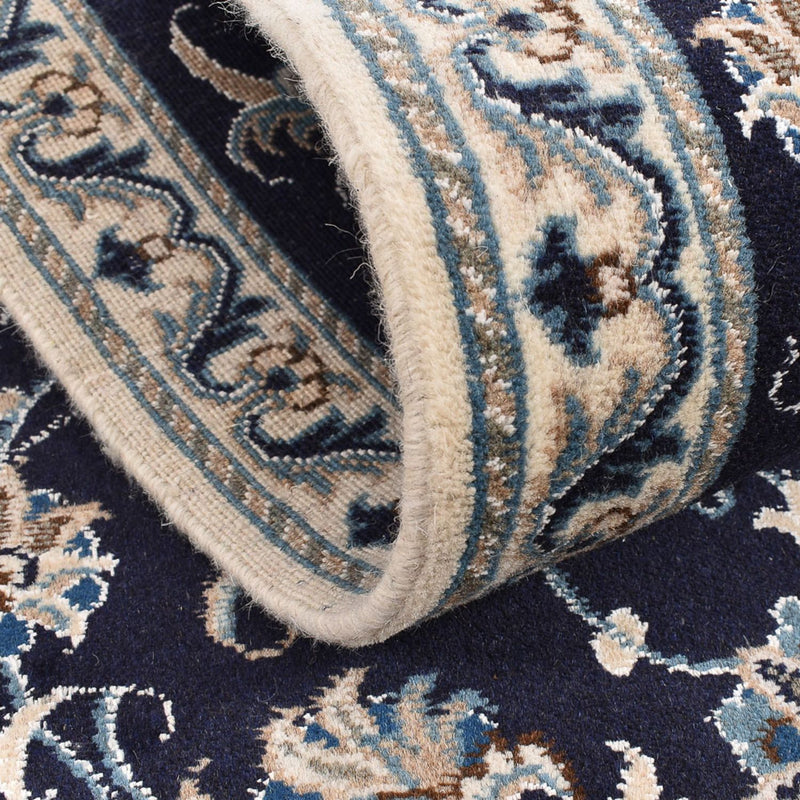 Tapis de couloir Tapis persan - Nain - 298 x 78 cm - bleu foncé