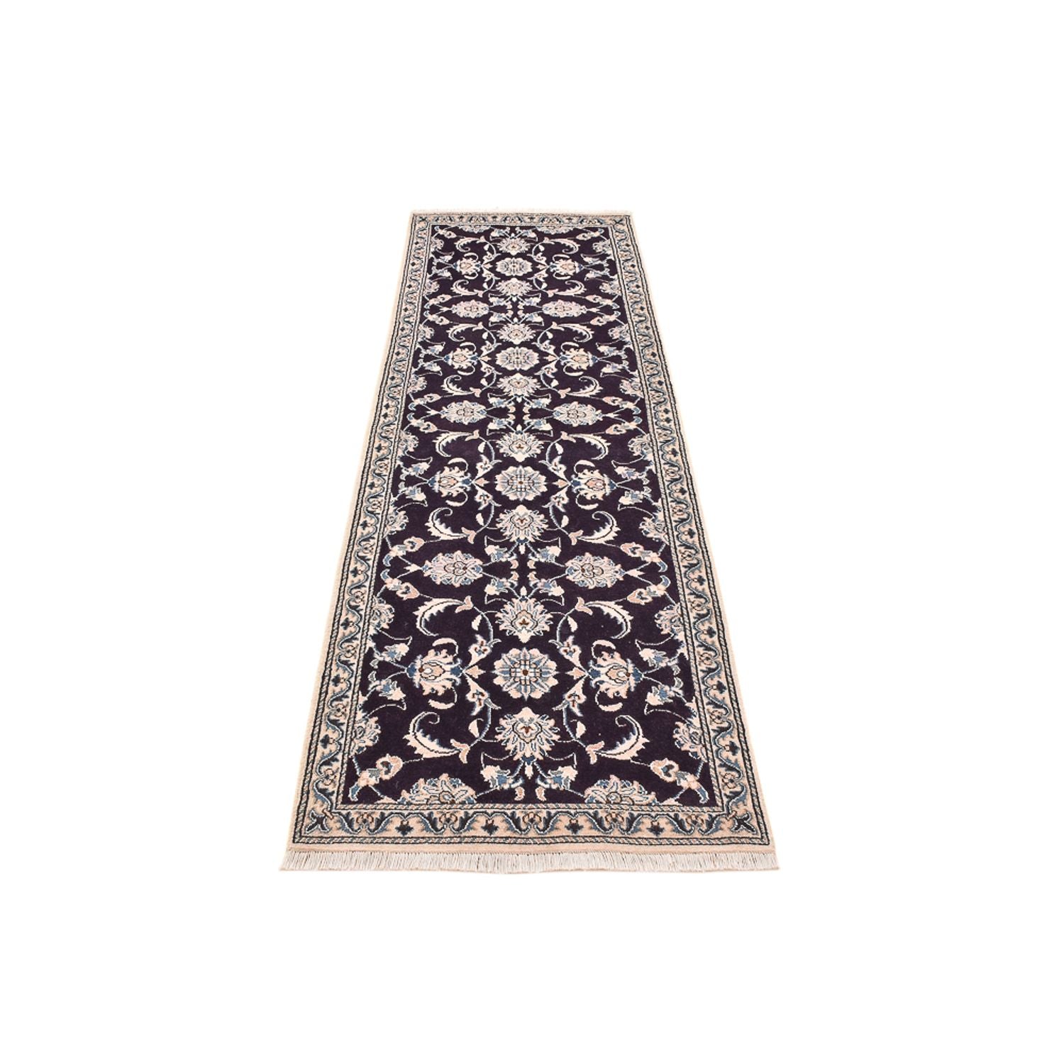 Tapis de couloir Tapis persan - Nain - 250 x 80 cm - bleu foncé