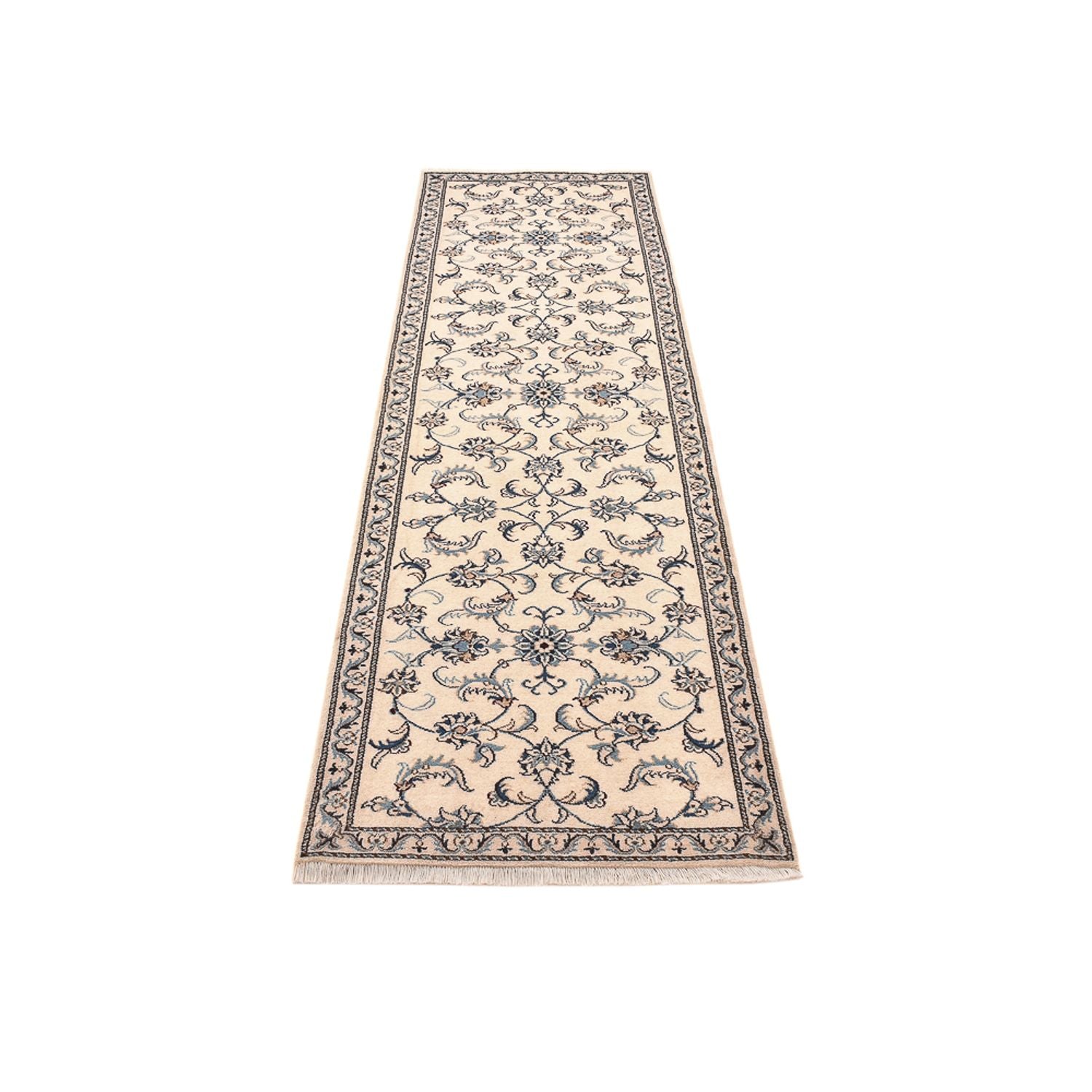 Tapis de couloir Tapis persan - Nain - 286 x 80 cm - beige
