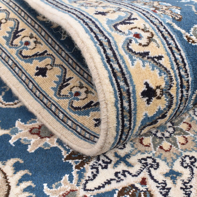 Tapis de couloir Tapis persan - Nain - 298 x 80 cm - bleu de mer