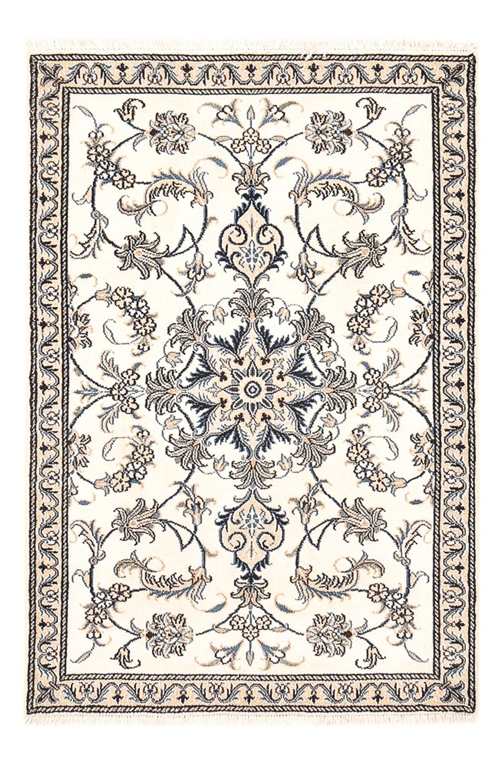 Tapis persan - Nain - 137 x 88 cm - beige clair