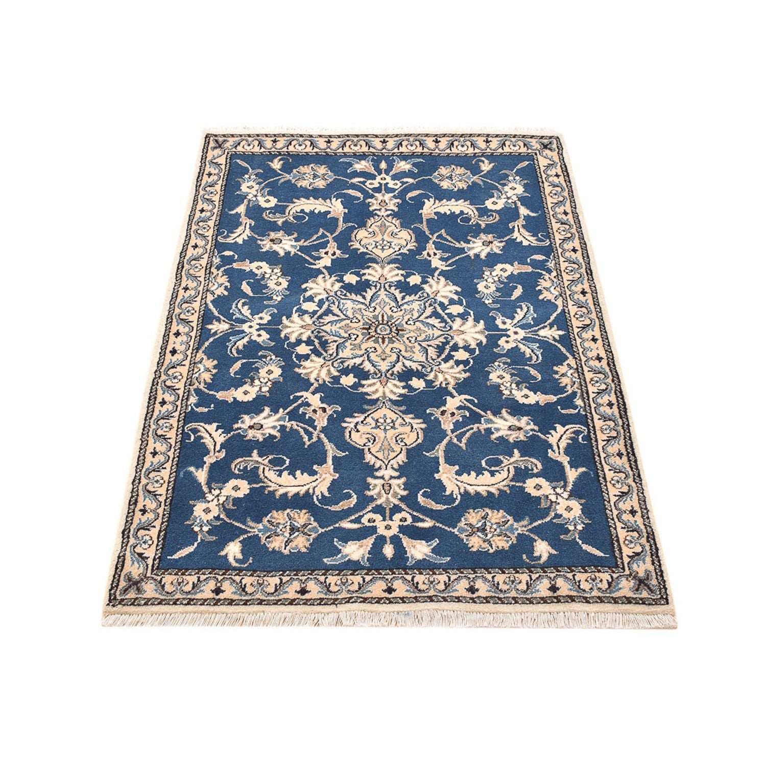 Tapis persan - Nain - 137 x 88 cm - bleu