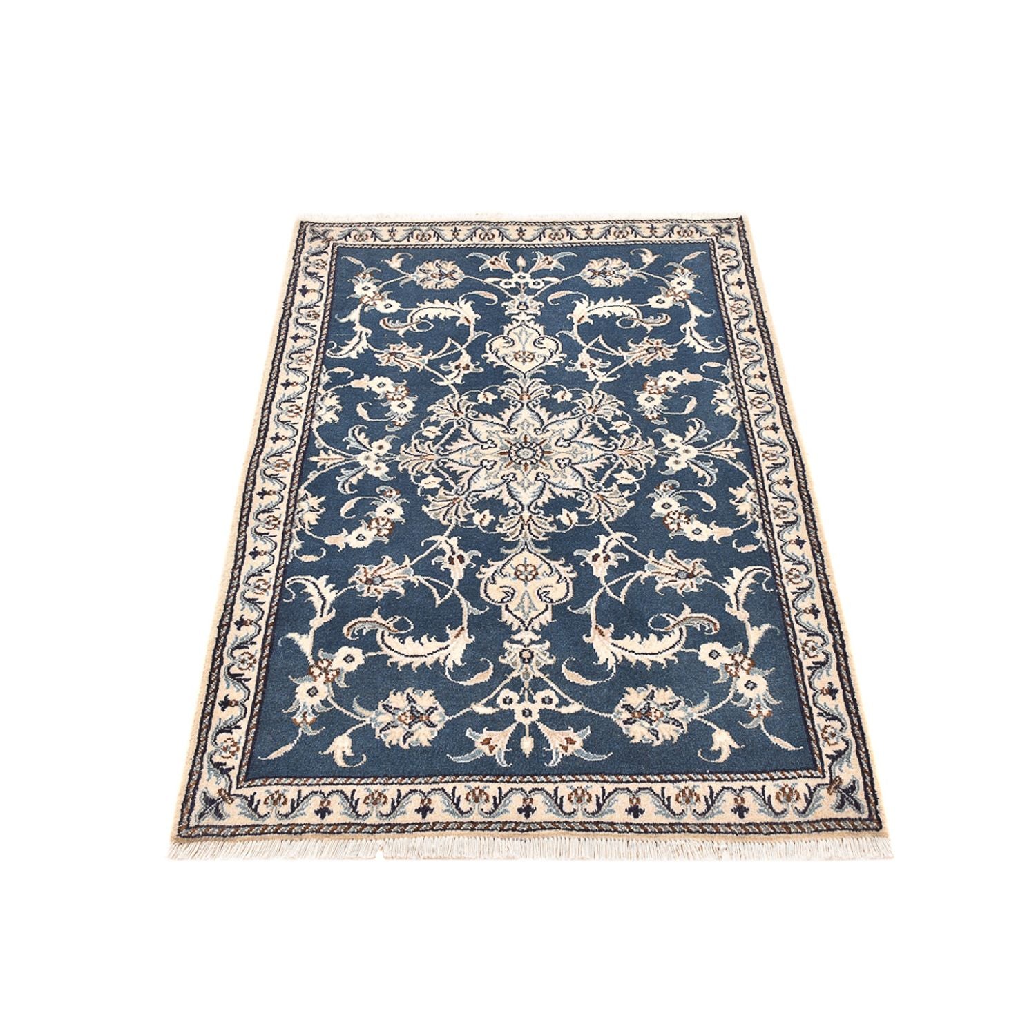 Tapis persan - Nain - 138 x 89 cm - bleu