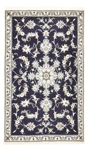 Tapis persan - Nain - 150 x 90 cm - bleu foncé