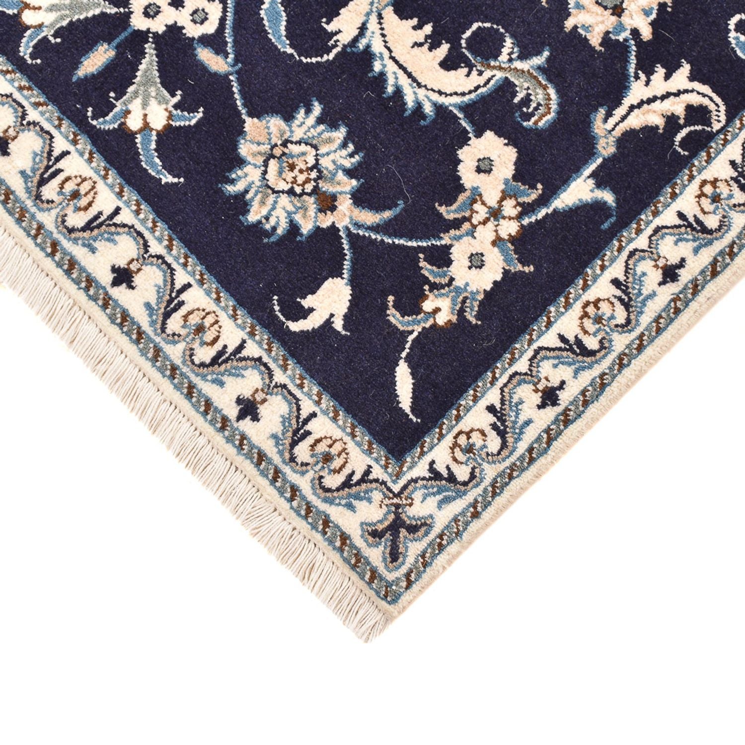 Tapis persan - Nain - 150 x 90 cm - bleu foncé