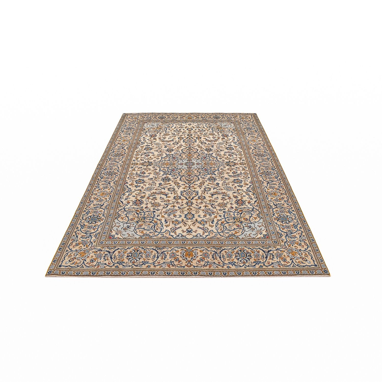 Tapis persan - Keshan - 287 x 192 cm - beige foncé