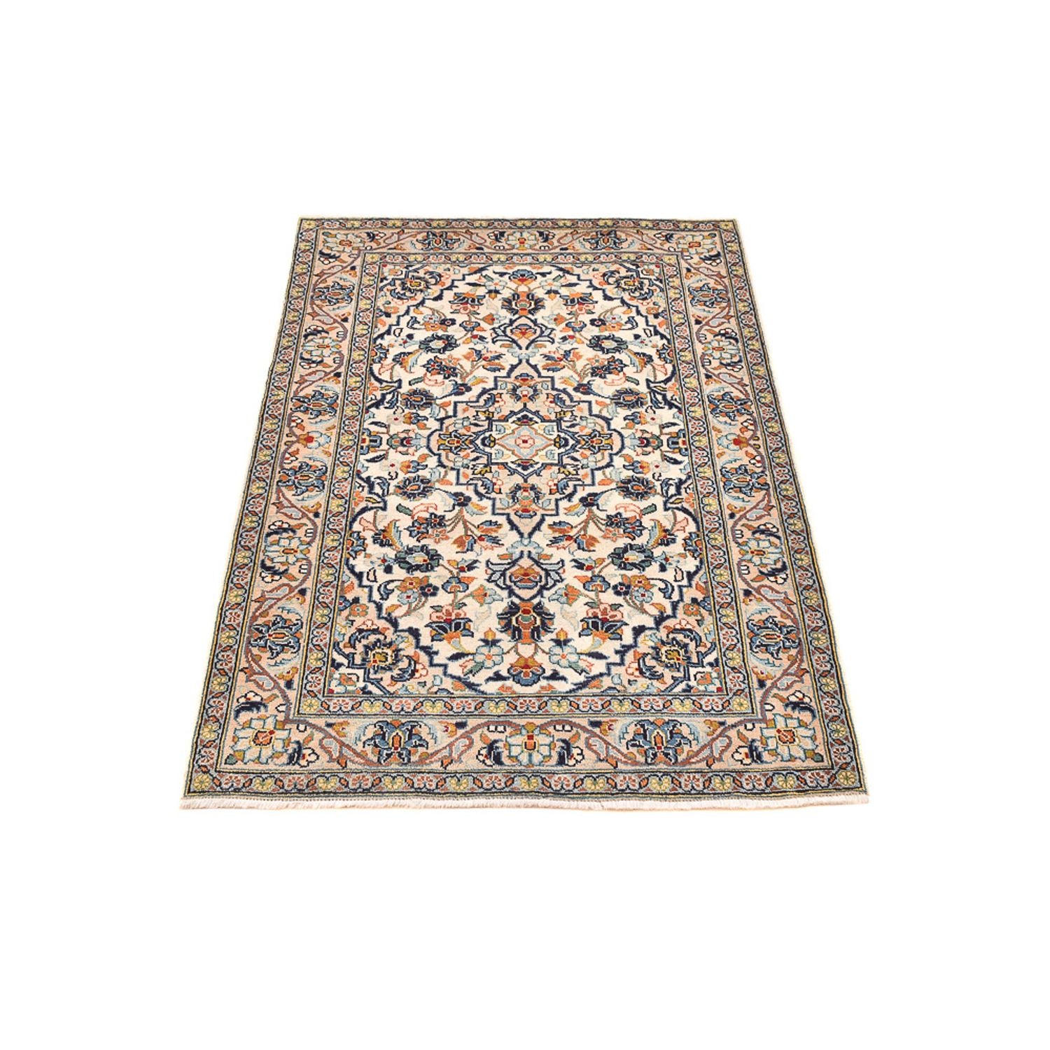 Tapis persan - Keshan - 147 x 95 cm - beige clair