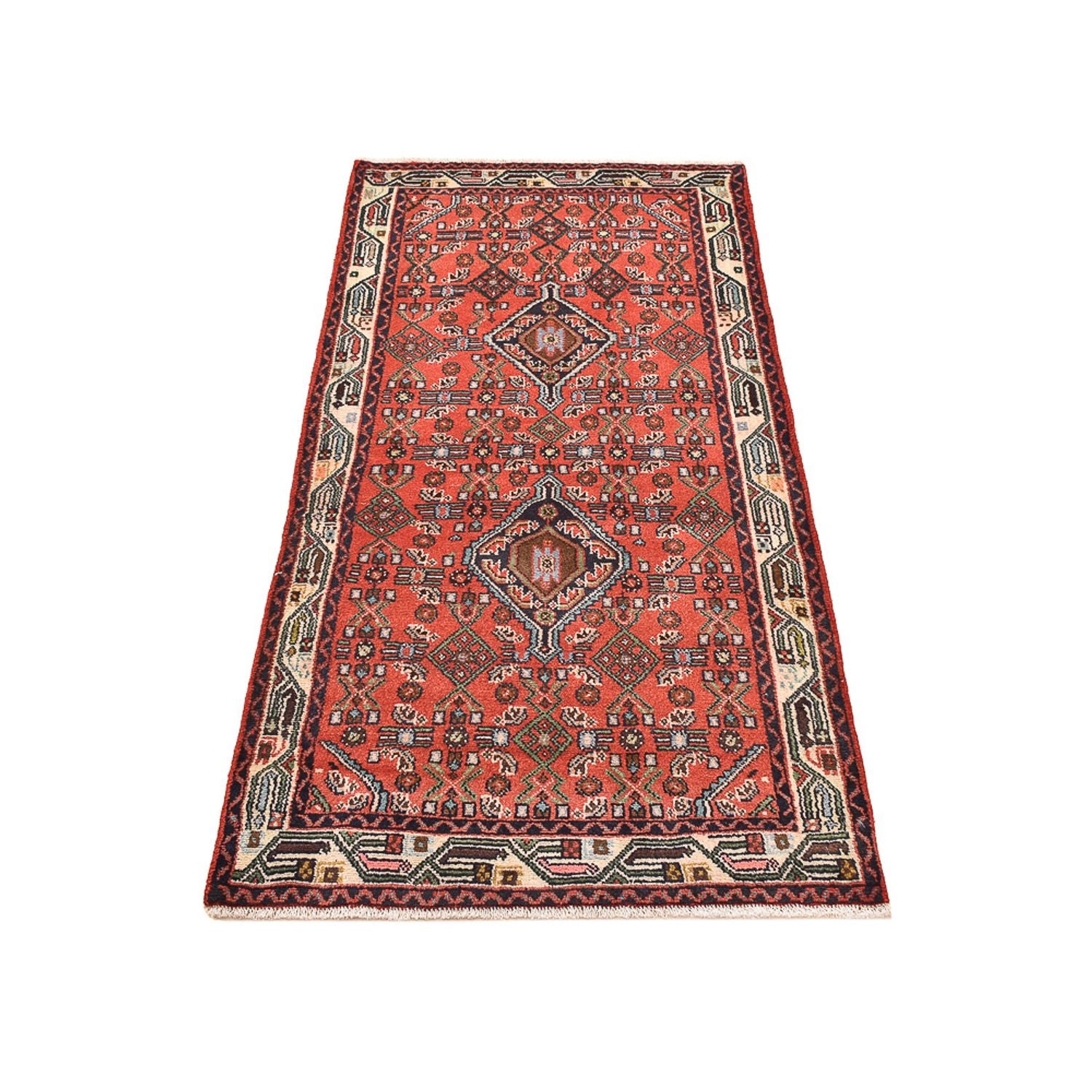 Tapis persan - Nomadic - 172 x 81 cm - rouge clair