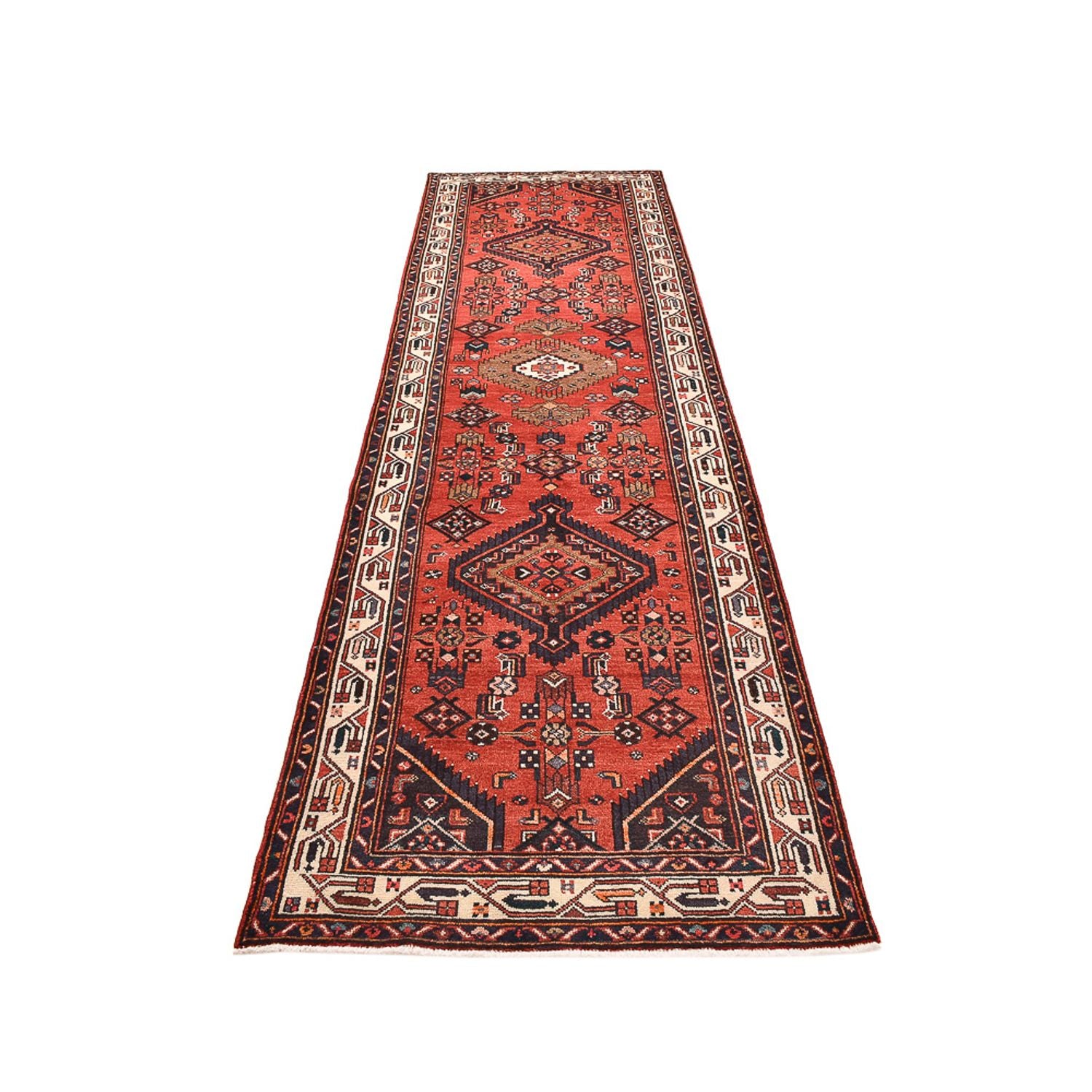 Tapis de couloir Tapis persan - Nomadic - 388 x 108 cm - rouge