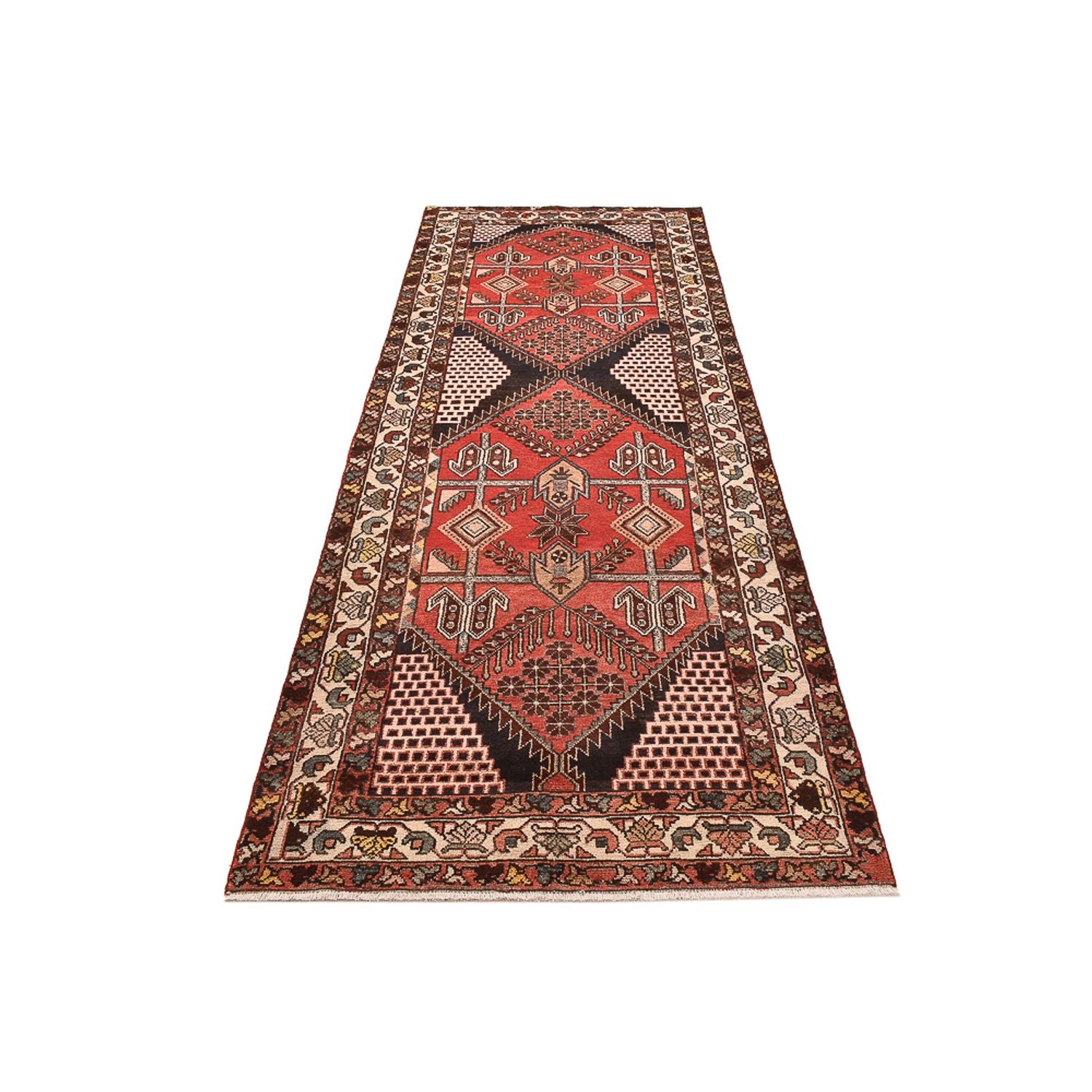 Tapis de couloir Tapis persan - Nomadic - 338 x 121 cm - multicolore