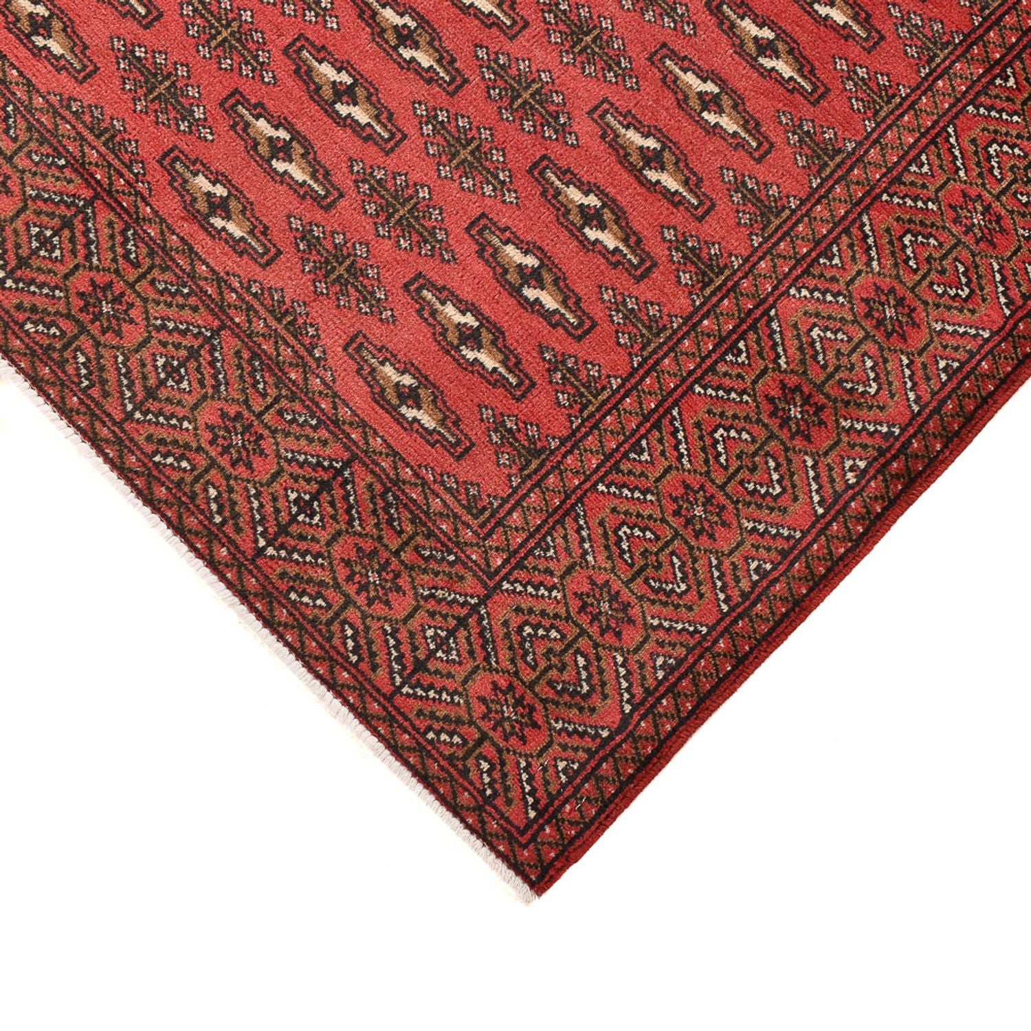 Tapis de couloir Tapis Turkaman - 276 x 102 cm - rouge