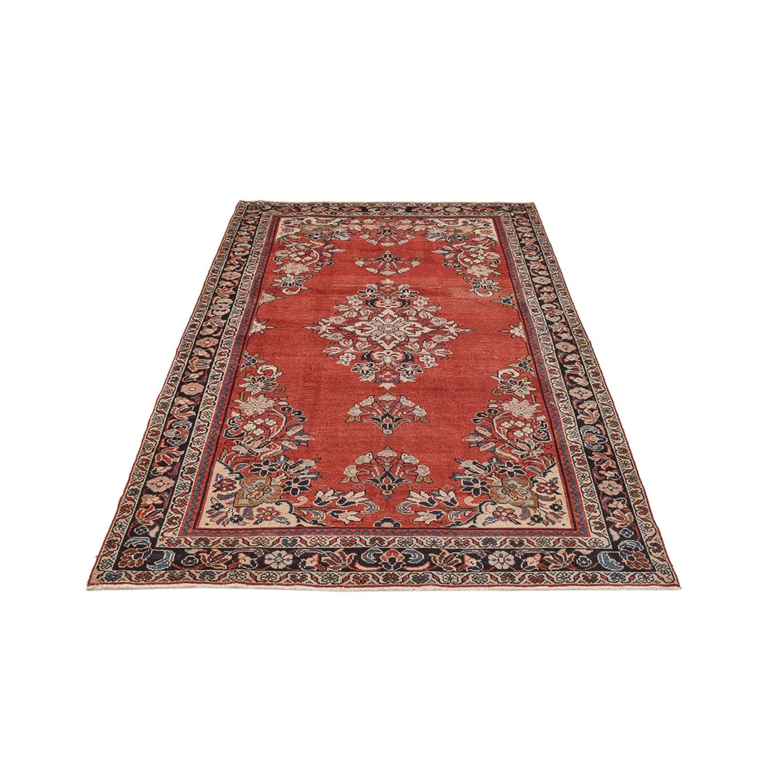 Tapis vintage - 242 x 157 cm - rouge