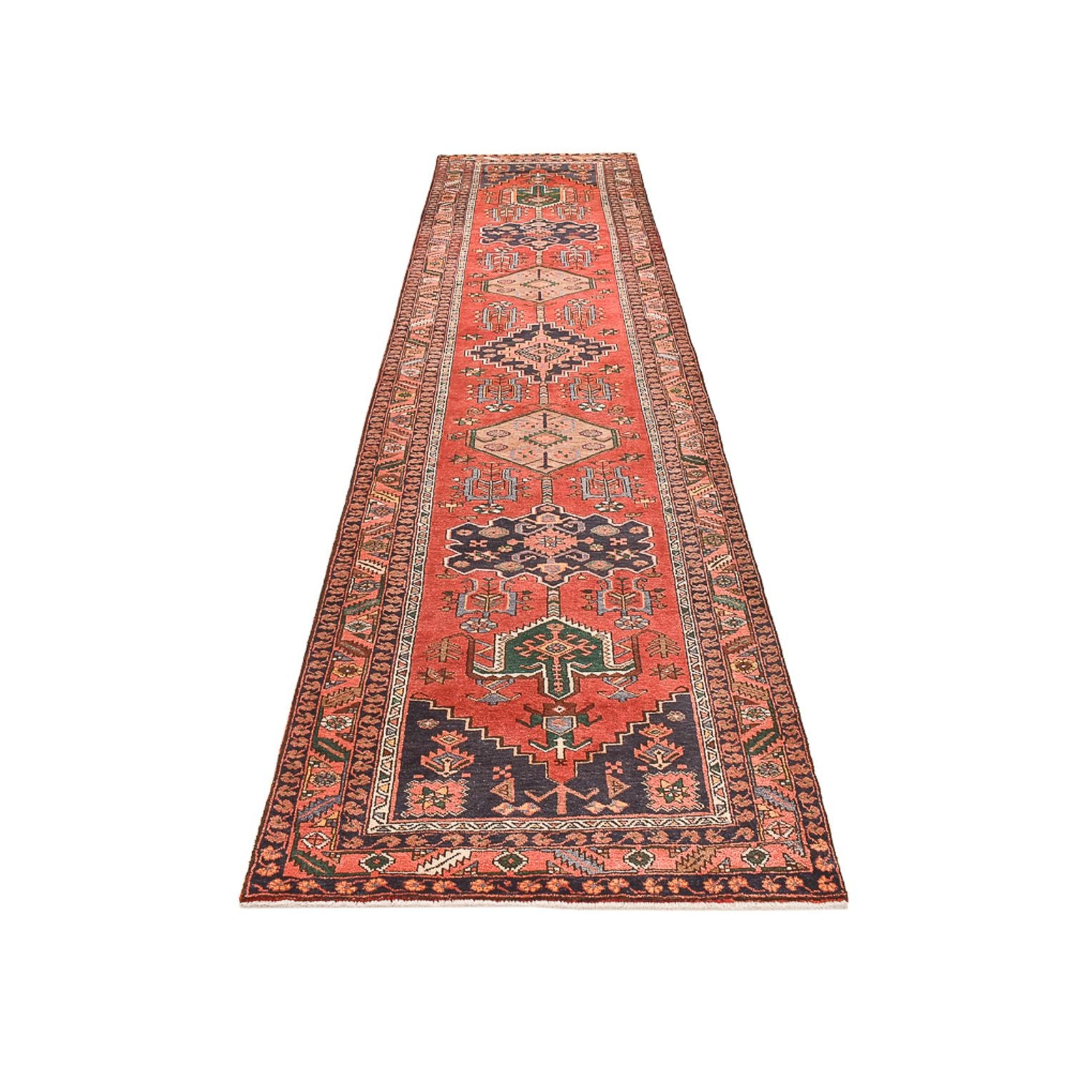 Tapis de couloir Tapis persan - Nomadic - 445 x 105 cm - rouge clair