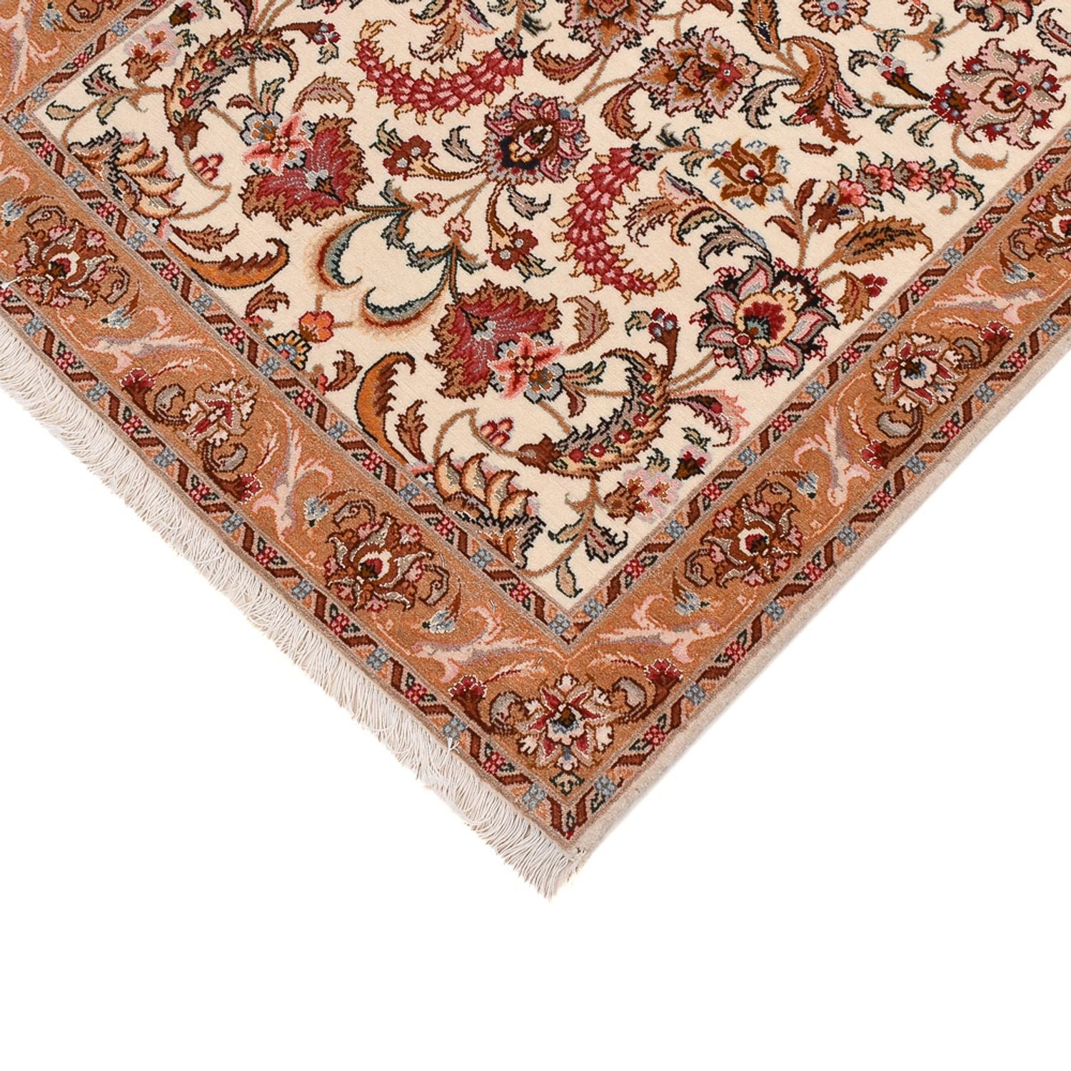 Tapis de couloir Tapis persan - Tabriz - Premium - 317 x 72 cm - beige