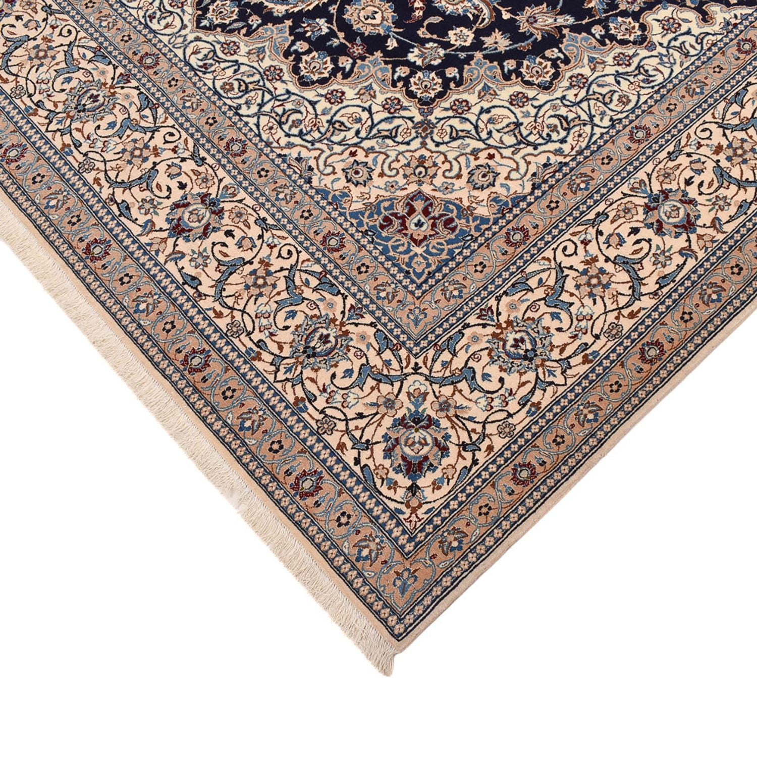 Tapis persan - Nain - Premium - 314 x 200 cm - bleu foncé