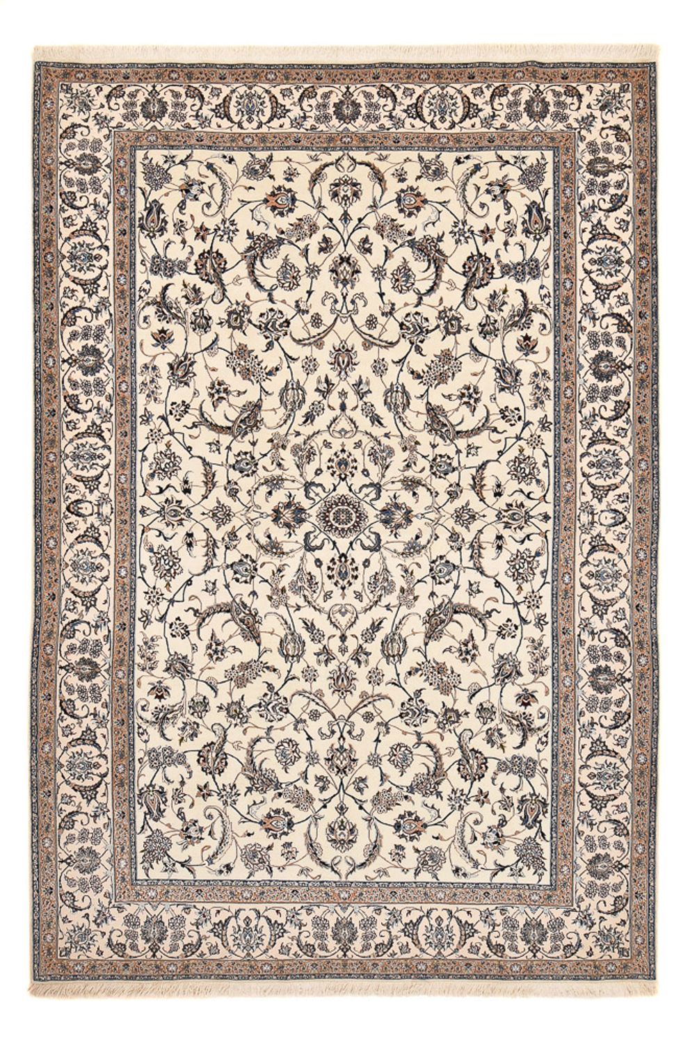 Tapis persan - Nain - Premium - 344 x 213 cm - crème