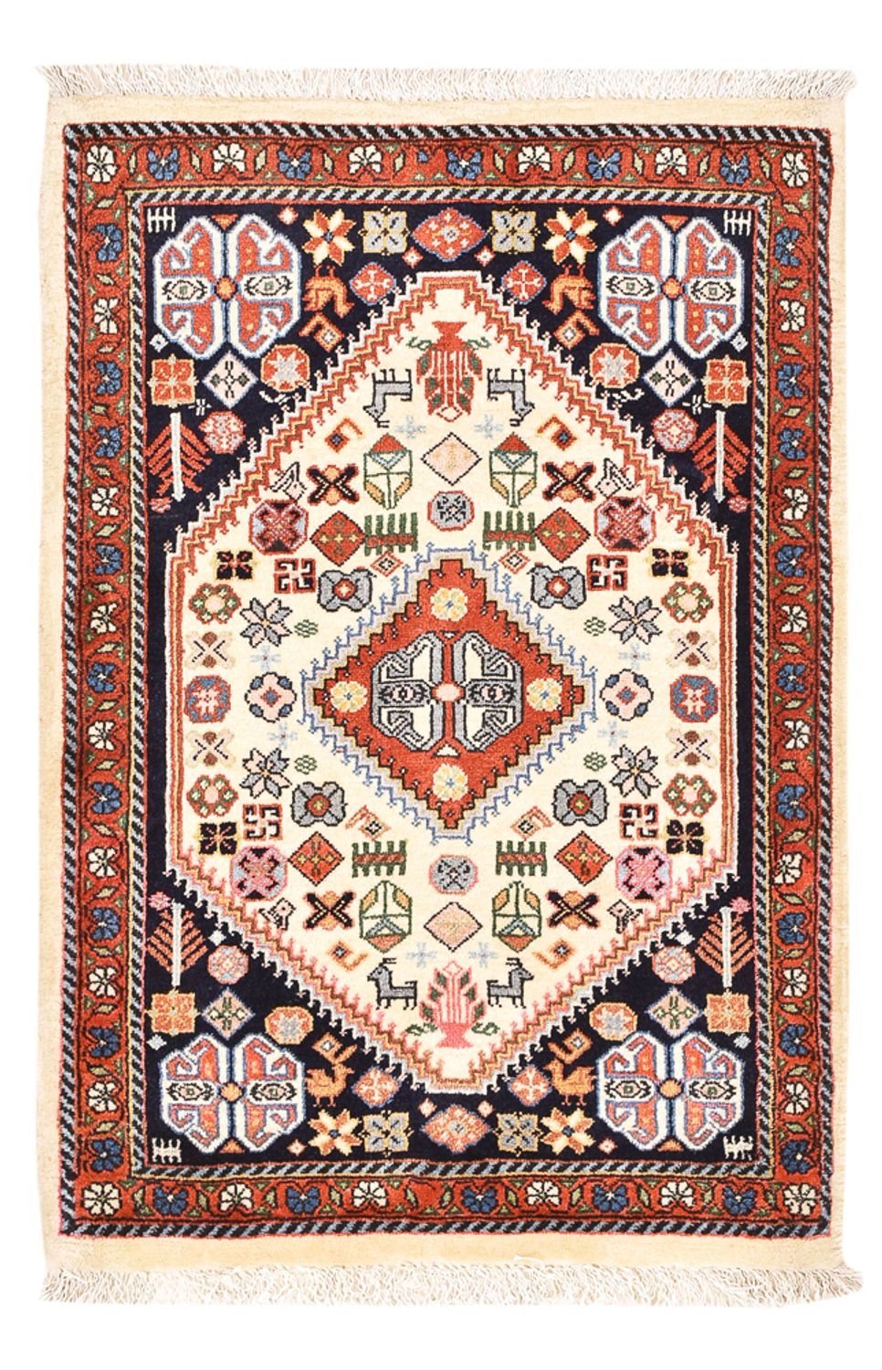 Tapis Gabbeh - Persan Kashkuli - 90 x 60 cm - multicolore