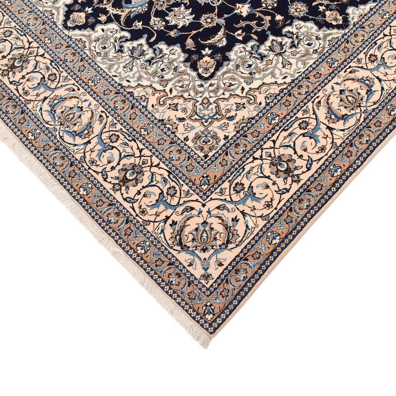 Tapis persan - Nain - Premium - 302 x 197 cm - bleu foncé