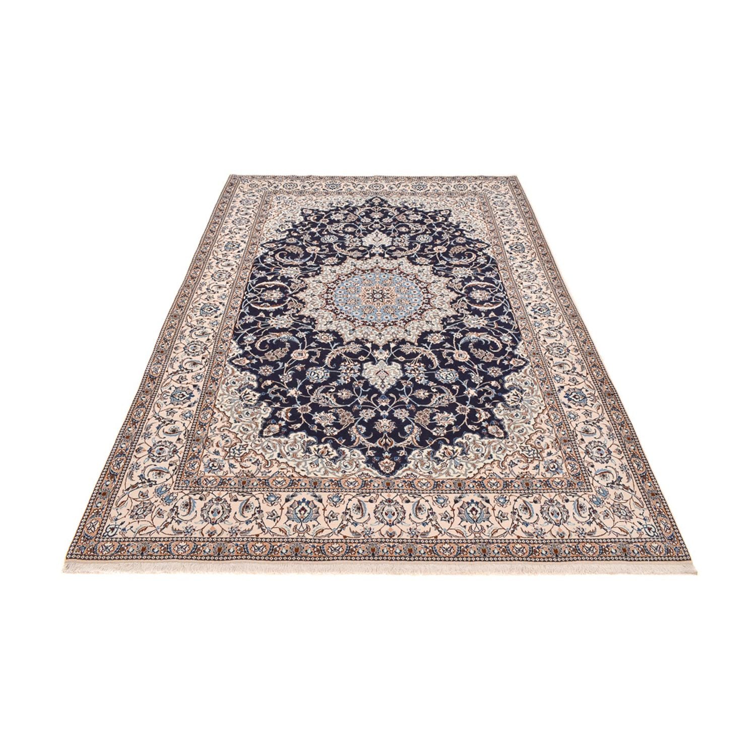 Tapis persan - Nain - Premium - 294 x 202 cm - bleu foncé