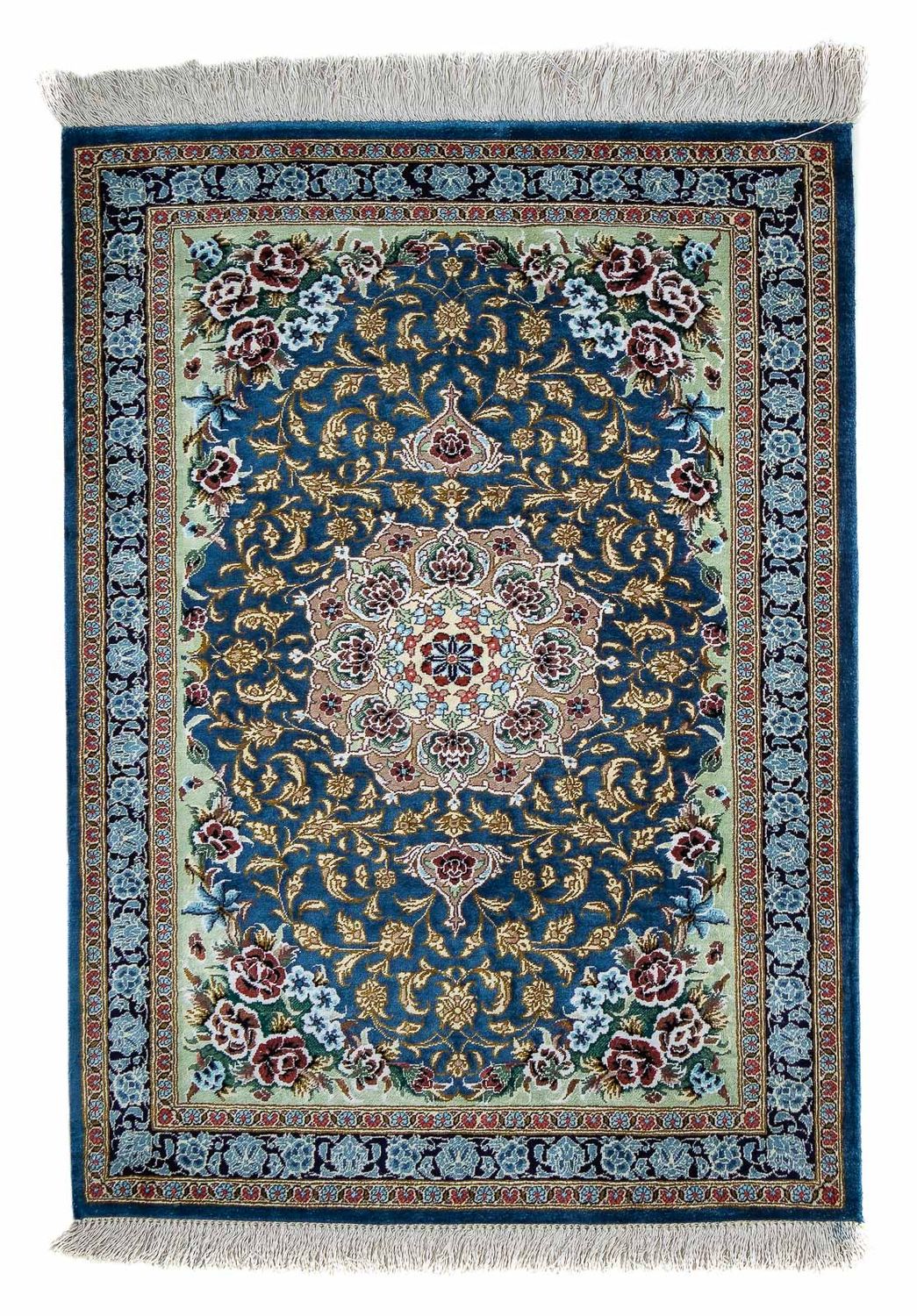Tapis persan - Ghom - 85 x 59 cm - bleu
