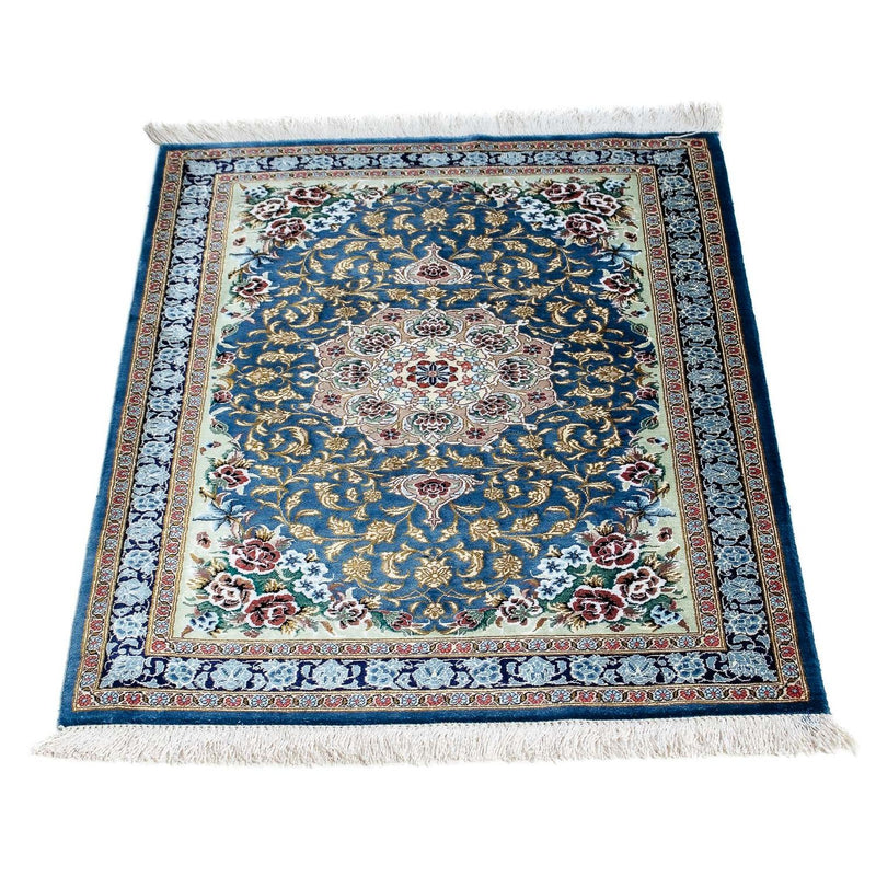 Tapis persan - Ghom - 85 x 59 cm - bleu