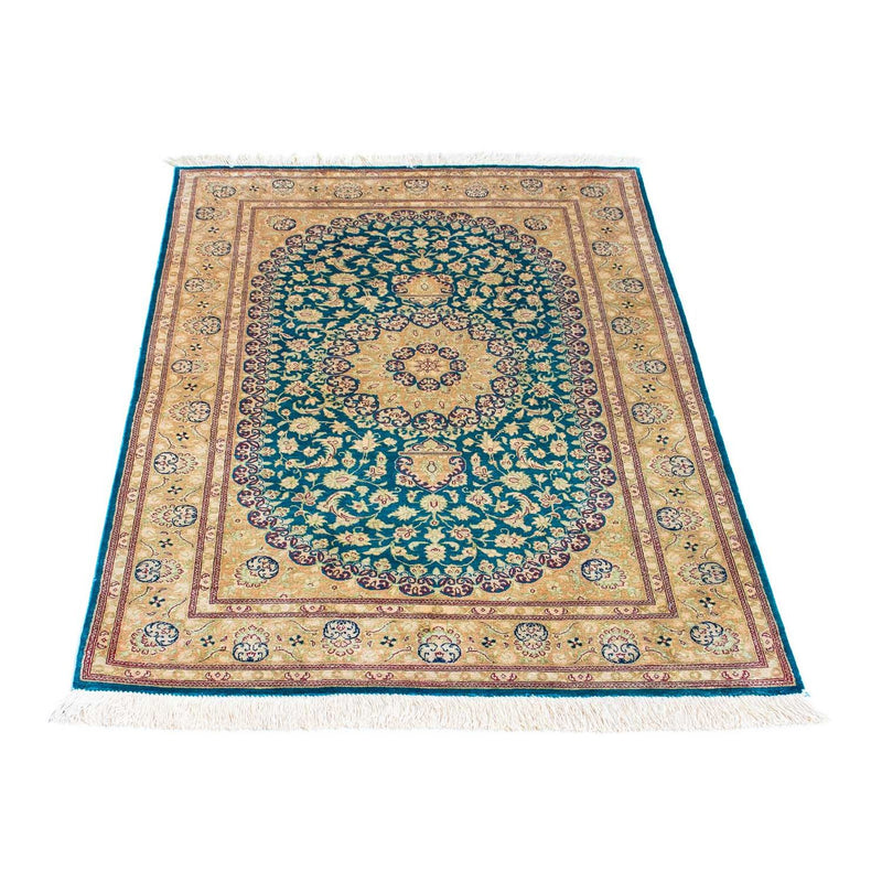 Tapis persan - Ghom - 119 x 78 cm - turquoise