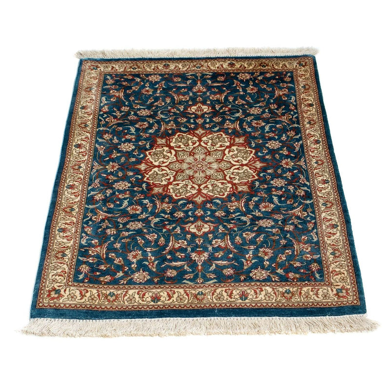 Perserteppich - Ghom 94 x 58 cm - blau