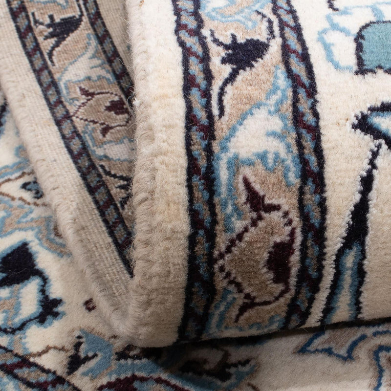 Tapis persan - Nain carré  - 202 x 194 cm - bleu foncé
