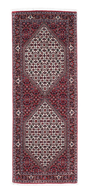 Tapis de couloir Tapis persan - Bidjar - 199 x 73 cm - rouge foncé