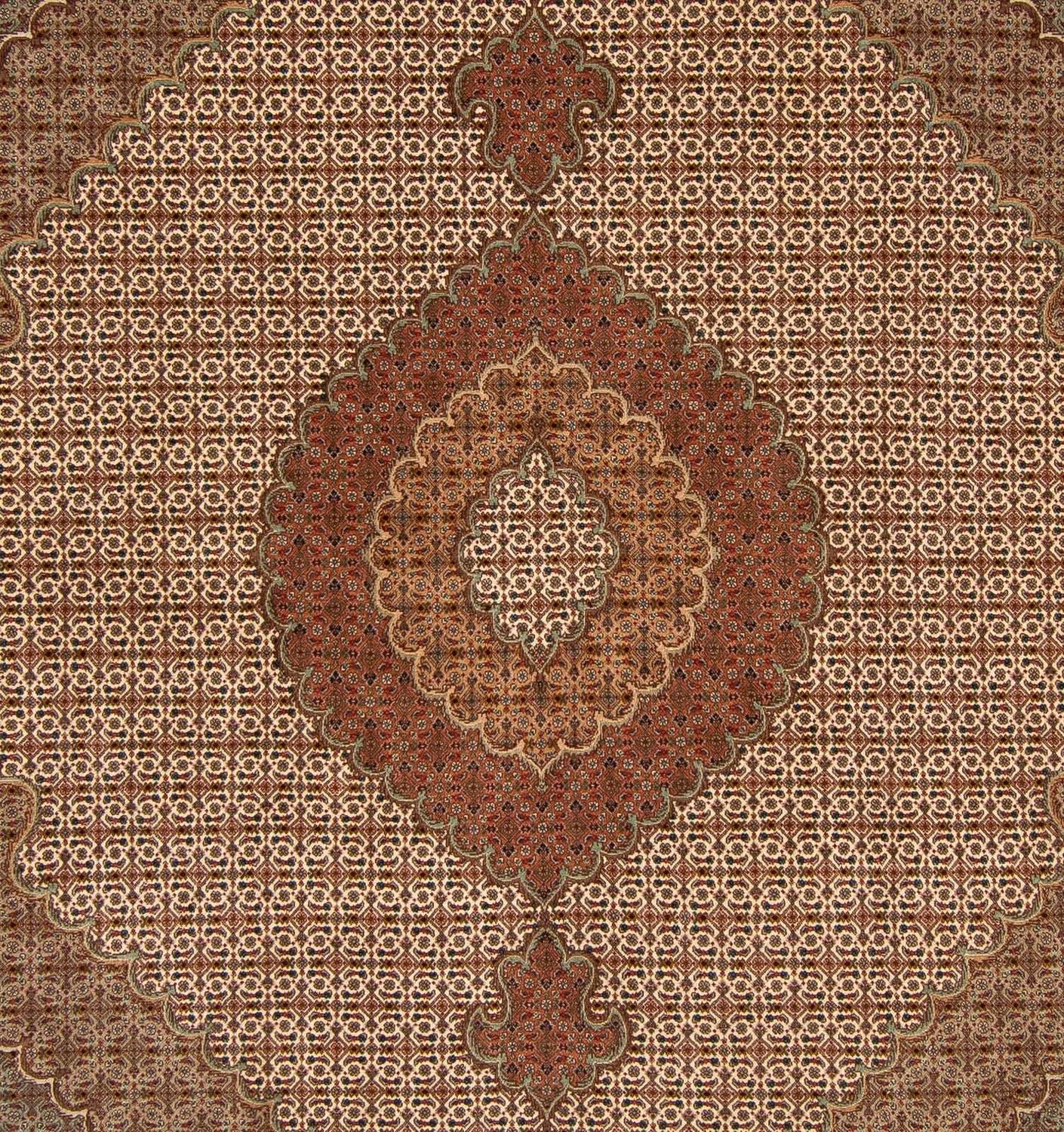 Tapis persan - Tabriz - 252 x 202 cm - marron clair