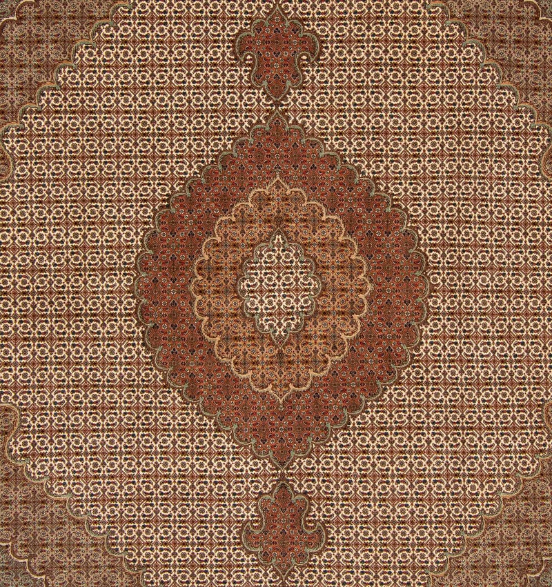Tapis persan - Tabriz - 252 x 202 cm - marron clair