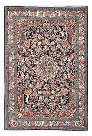 Tapis persan - Bidjar - 207 x 140 cm - bleu foncé