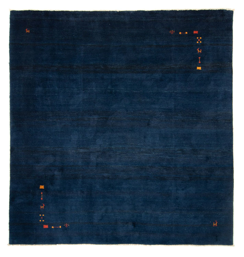 Tapis Gabbeh - Persan carré  - 295 x 278 cm - bleu foncé