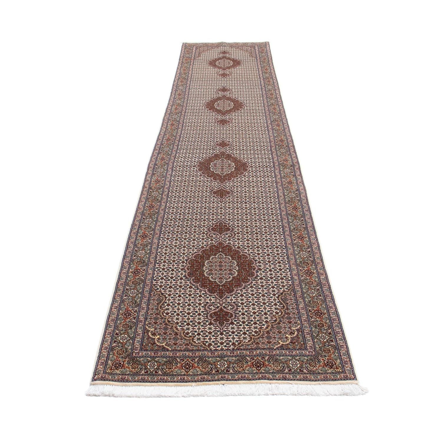 Tapis de couloir Tapis persan - Tabriz - 402 x 82 cm - multicolore